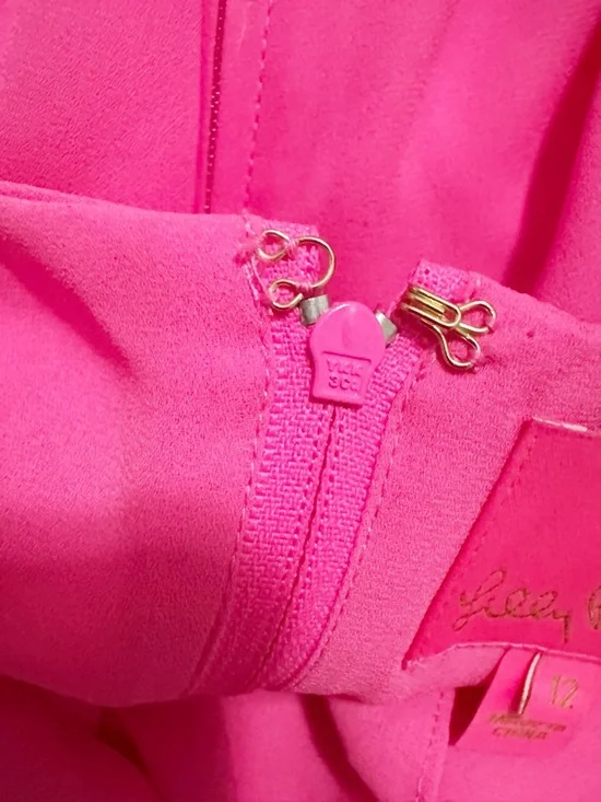 Lilly Pulitzer Alisa Ruffle Wrap Dress Hot Pink 12 - Picture 12 of 16